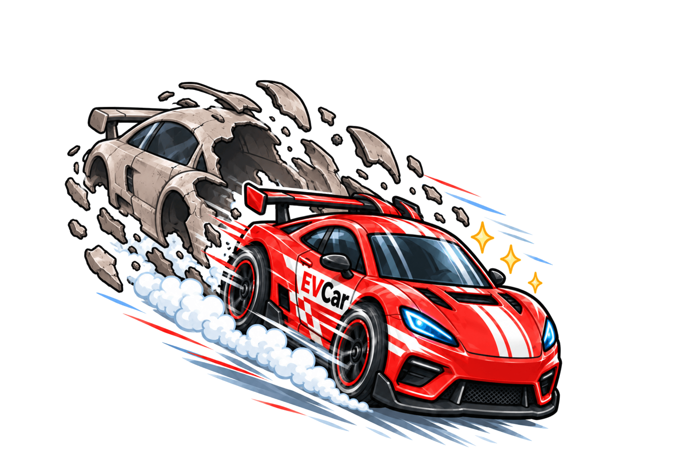 EVCar sticker designed by Austin